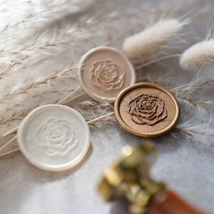 Wachssiegel Rose - selbstklebendes fertiges Wachssiegel mit Rosenmotiv