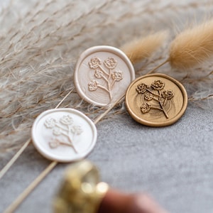 Wachssiegel Blume - selbstklebendes fertiges Wachssiegel mit Blumenmotiv