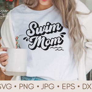 Swim Mom Svg, Swim Mama Svg, Retro Swim Svg, Water Polo Mom, Swim Mom Shirt, Pool Svg, Summer Svg, Sports Mom Svg cut file, Sublimation Png