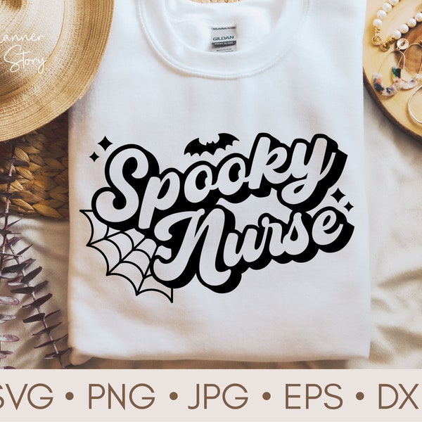 Spooky Nurse Svg, Spooktacula Nurse Svg, Halloween Nurse Svg, Nurse Fall Shirt Svg, Funny Nurse Svg, Spooky Vibes Svg, Nurse Halloween Png