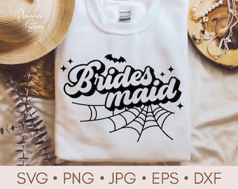 Dama de honor svg, novia de Halloween svg, despedida de soltera de Halloween svg, camisa de fiesta nupcial, boda de Halloween, dama de honor espeluznante svg