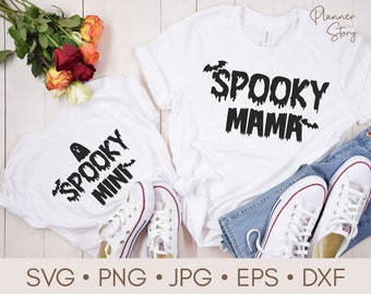 Spooky Mama Svg | Spooky Mini Svg | Spooky shirt svg | Halloween Mom svg | Mama and me svg | Kids Halloween svg | Family Halloween Shirt svg