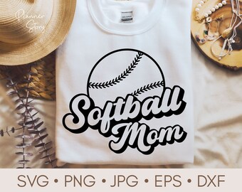 Softball Mom Svg, Softball Mama Svg, Sports Mom Svg, Softball Mom Shirt Svg, Love Softball Svg, Softball Retro Png, Softball cut file Cricut