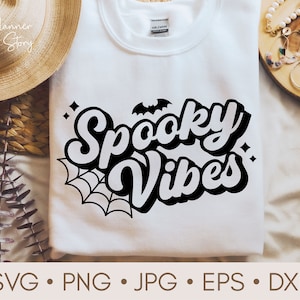 Spooky Vibes Svg, Halloween Svg, Retro Halloween Svg, Fall Svg, Halloween Shirt Svg, Happy Halloween Svg, Spooky Season svg Cut file Cricut