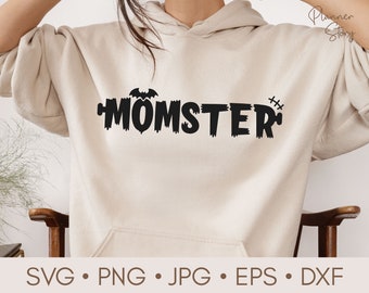 Momster Svg, Halloween Svg, Funny Halloween Svg, Halloween Mom Svg, Spooky Shirt Svg, Halloween Shirt Svg, Family Halloween Svg cut file