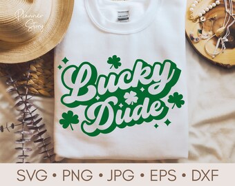 Lucky Dude Svg, Lucky Boy Svg, Dzień Świętego Patryka Svg, Lucky Vibes Svg, Feeling Lucky Svg, Retro Lucky Svg, St pattys Svg, Koszulka Lucky Kid