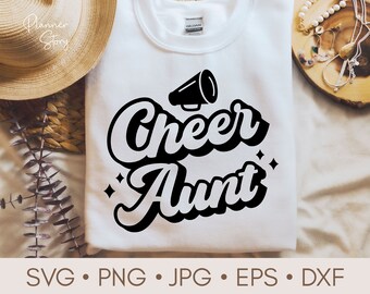 Cheer Aunt Svg, Cheer Auntie Svg, Cheerleader Svg, Retro Svg, Cheer Aunt Squad Svg, Cheer Aunt Megaphone Svg, Cheer Aunt Shirt Svg cut file