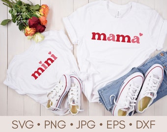Mama and Mini Valentine svg, png, Mommy and Me Svg, Be Mine Valentine Svg, Valentines Day Matching Shirt Svg, Retro Valentine Svg for cricut