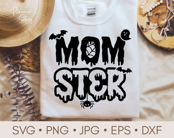 Momster Svg, Halloween Shirt Svg, Spooky Vibes Svg, Funny Halloween Svg, Spooky Shirt Svg, Halloween Mom Svg, Hey Boo Svg, Family Halloween