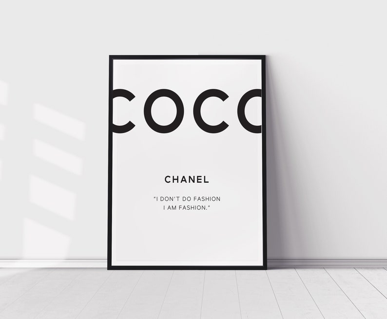 Coco Chanel Print Chanel Wall Art Coco Chanel Fashion | Etsy