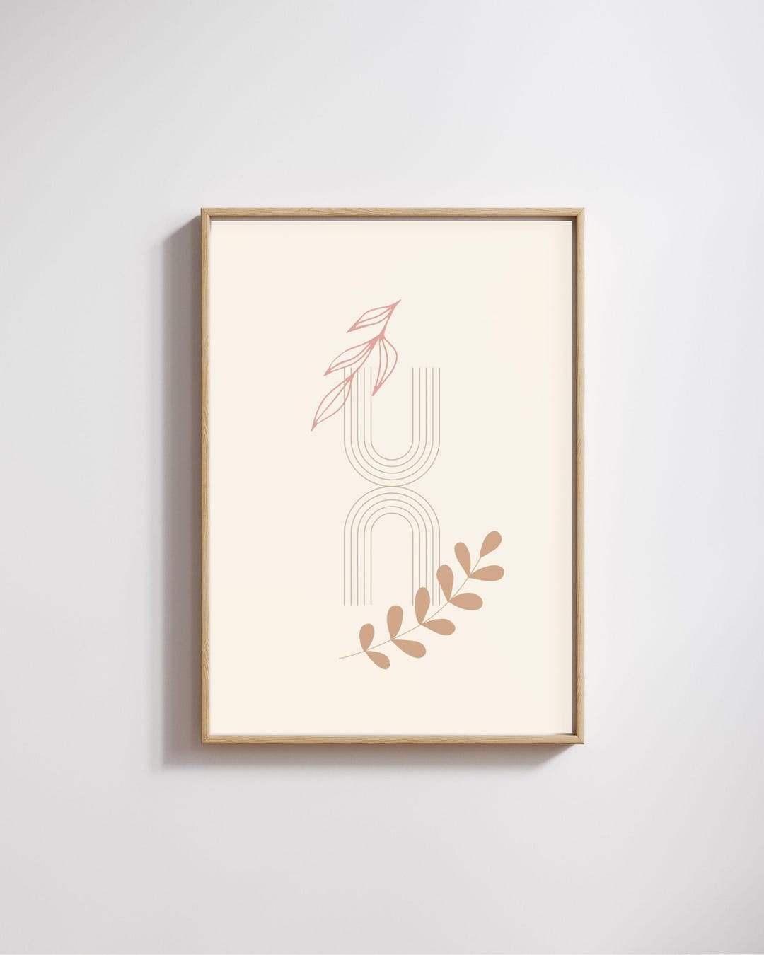 Minimalist Boho Botanical Line Art Print: Scandinavian Neutral Decor ...