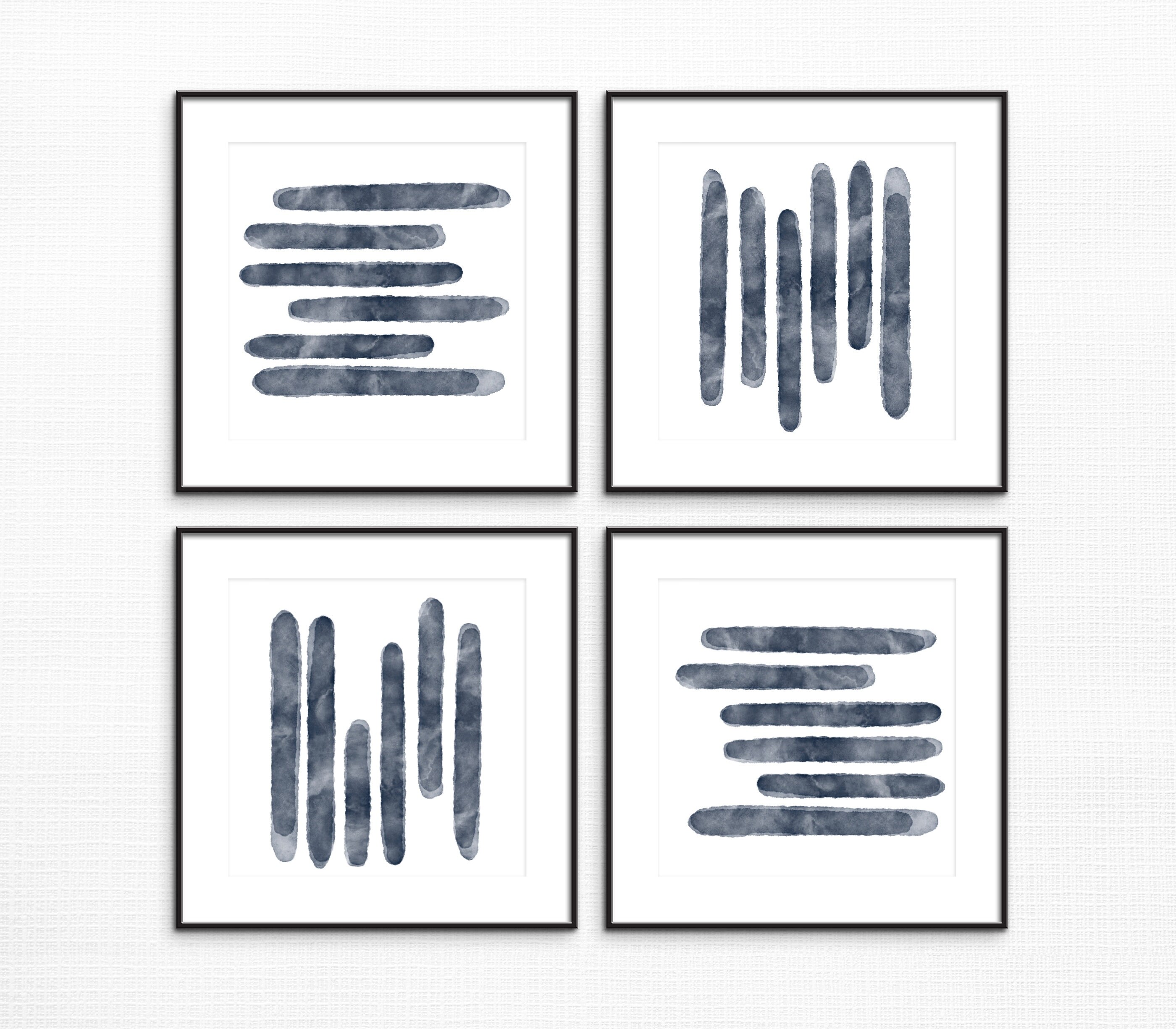 Line Art Print Digital Download - Printable Wall Art Set of 4 - Square ...