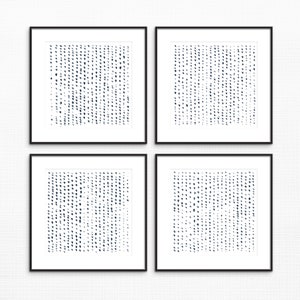 Conjunto de 4 impresiones, pintura de puntos azul marino, impresión abstracta de acuarela, arte imprimible, descarga instantánea, póster minimalista, decoración de pared imprimible