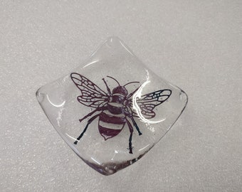 Glass Bumblebee Bee jewellery trinket bowl handmade gift