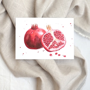Granaatappel ansichtkaart/aquarel ansichtkaart/kerstkaart