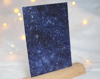 Postal Cielo Nocturno / Cielo Estrellado / Tarjeta Acuarela / Tarjeta de Navidad / Tarjeta de Pérdidas / Navidad