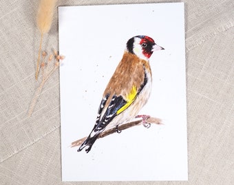 Goldfinch postcard / Bird card / Watercolor postcard