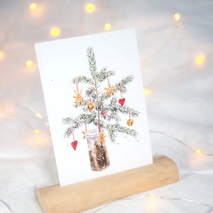 Postkarte Weihnachtsbäumchen / Weihnachtskarte /Weihnachten / Aquarellkarte