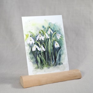 Carte postale perce-neige / carte aquarelle / carte printemps