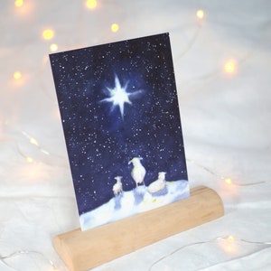 Postkarte Weihnachtsnacht / Weihnachtskarte / Weihnachten / Aquarellkarte / Waldorfkarte