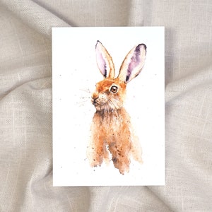 Postkarte Hase / Osterkarte / Aquarellkarte