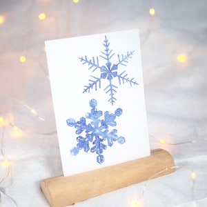 Postkarte Schneekristalle / Schneeflocken / Eiskristalle / Weihnachtskarte / Aquarellpostkarte / Winterkarte / Weihnachten