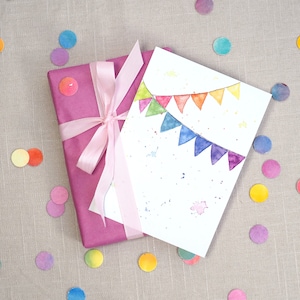 Guirlanda de cartão postal/cartão de aniversário/cartão aquarela/cartão de parabéns