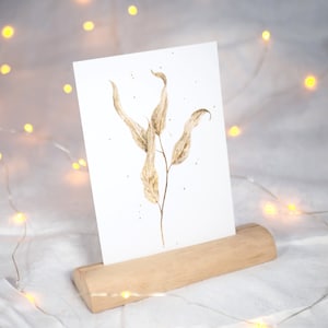 Feuilles de carte postale / carte de deuil / carte postale aquarelle / carte de condoléances / carte végétale / carte de Noël