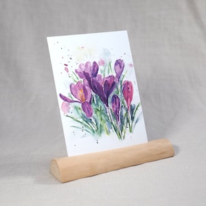 Postkarte Krokus / Aquarellkarte / Frühlingskarte