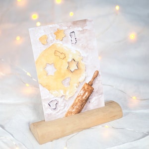 Postkarte Plätzchen backen / Weihnachtskarte / Weihnachten / Adventskarte / Advent / Aquarelllkarte