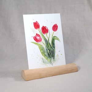 Postkarte Tulpen / Aquarellpostkarte / Osterkarte