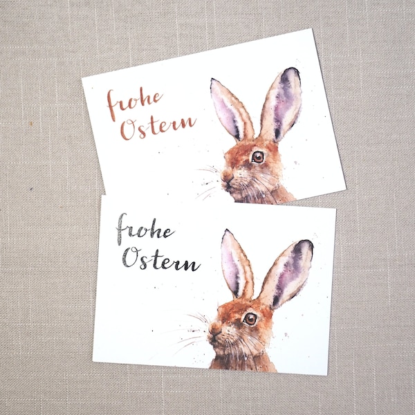 Karte frohe Ostern / Osterkarte / Postkarte Ostern / Aquarellpostkarte