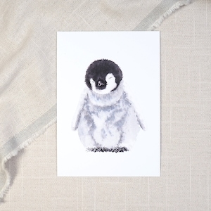 Postkarte Pinguin / Aquarellpostkarte / Tierkarte