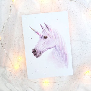 Carte postale licorne / carte licorne / carte postale aquarelle / licorne aquarelle / carte postale enfant