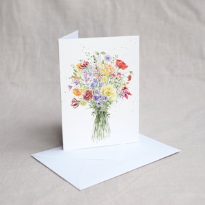 Biglietto pieghevole per bouquet di fiori con busta/biglietto di nozze/biglietto d'auguri