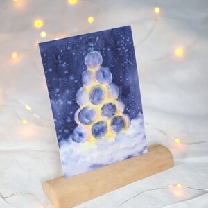 Ansichtkaart sneeuwlantaarn/kerstkaart/winterkaart/kerst/aquarelkaart