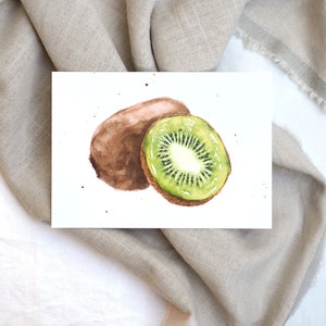 Carte postale 'Kiwi' / carte postale aquarelle / fruit aquarelle