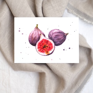 Carte postale 'Figue' / carte postale aquarelle