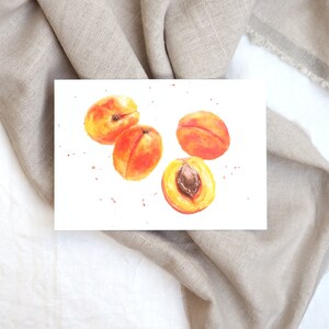Carte postale 'Abricots' / carte postale aquarelle / fruit aquarelle