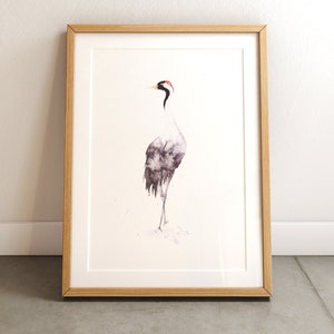 Kunstdruck Kranich / Aquarellkunstdruck
