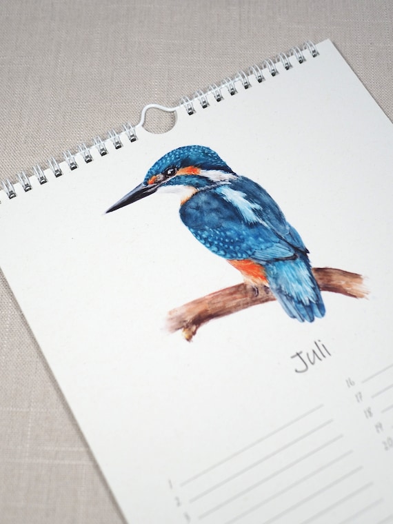 Immerwährender Kalender Vögel / Geburtstagskalender/ ewiger Kalender A4 / Vogelkalender