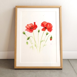 Poppy art print / Watercolor art print / Floral art print