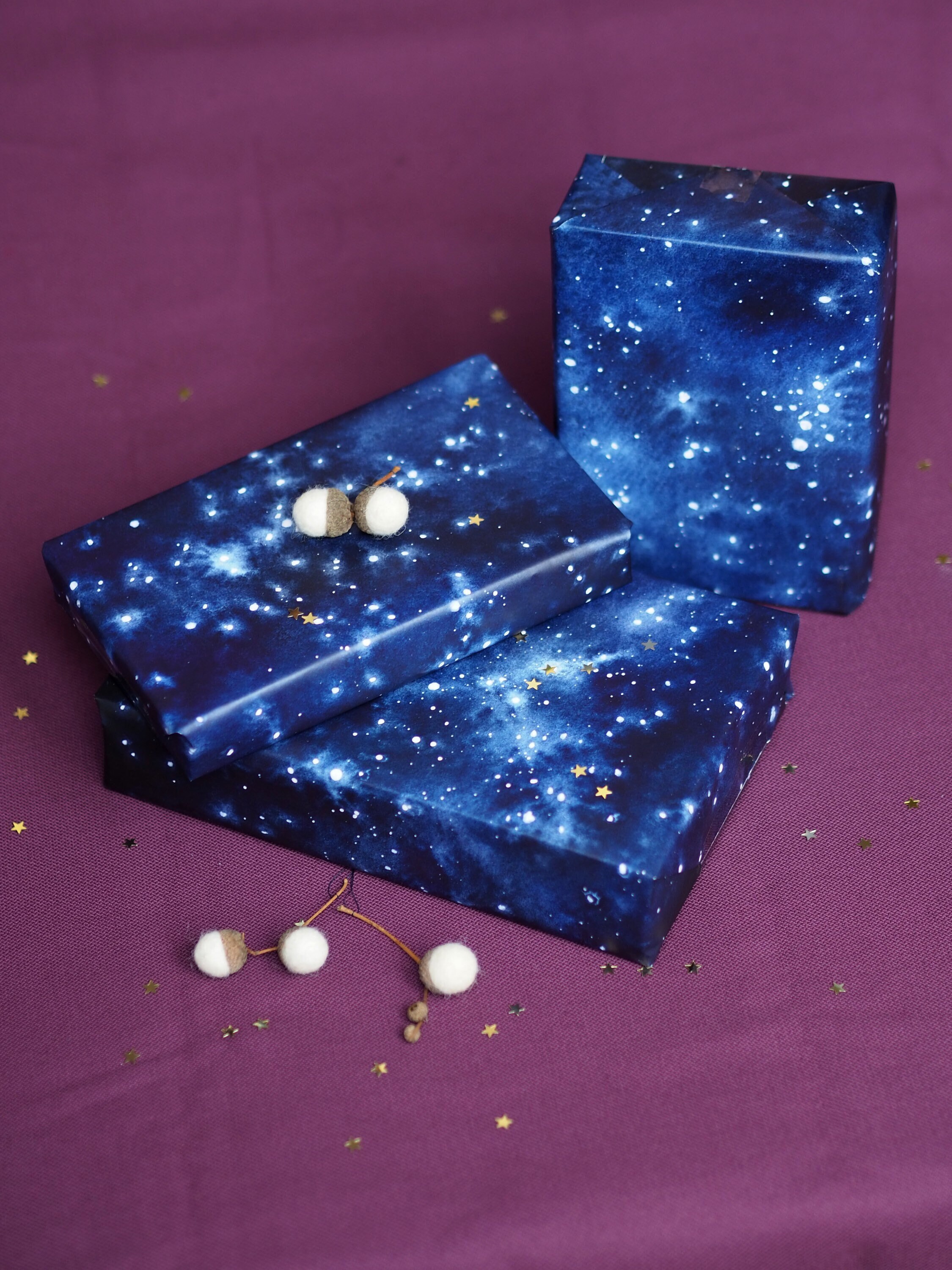 Yarcony Rollo De Papel De Regalo Holográfico, 46.3 Pies Cuadrados, Hoja Holográfica Brillante De Color Azul Arcoíris Con Estrellas Azules Para Baby Shower, Cumpleaños, Boda, Fiesta Y Vacaciones, 17