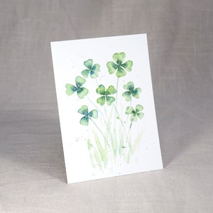 Postkarte Glücksklee / Pflanzenkarte / Aquarellpostkarte