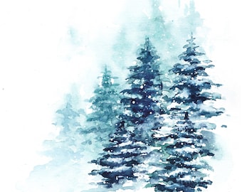 Kunstdruck ‚Winterwald‘