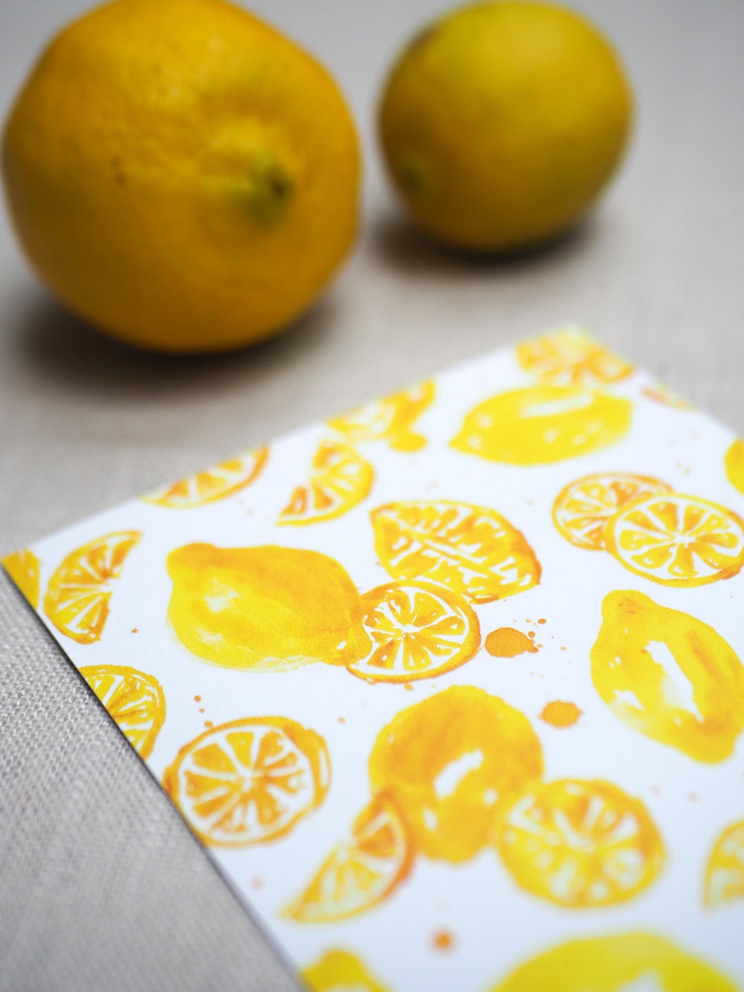 Lemon Design Postcard / Watercolor Postcard / Lemon Card / Summer Card ...