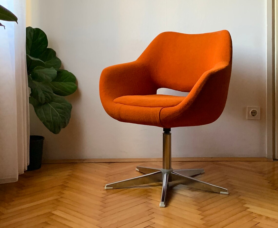 Mid Century / Dreher / Orange Polsterstuhl / Original Orange | Etsy