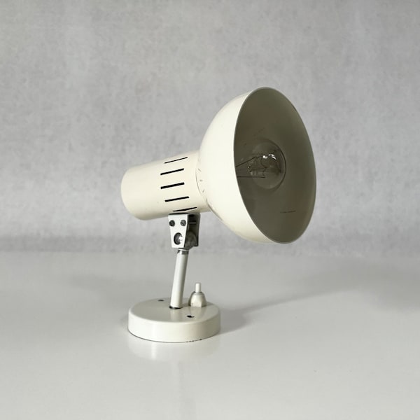 Vintage Wandlamp / Joegoslavië / Reflector Licht / Spotlight / Sconce / Tube Spotlight / Witte wandlamp