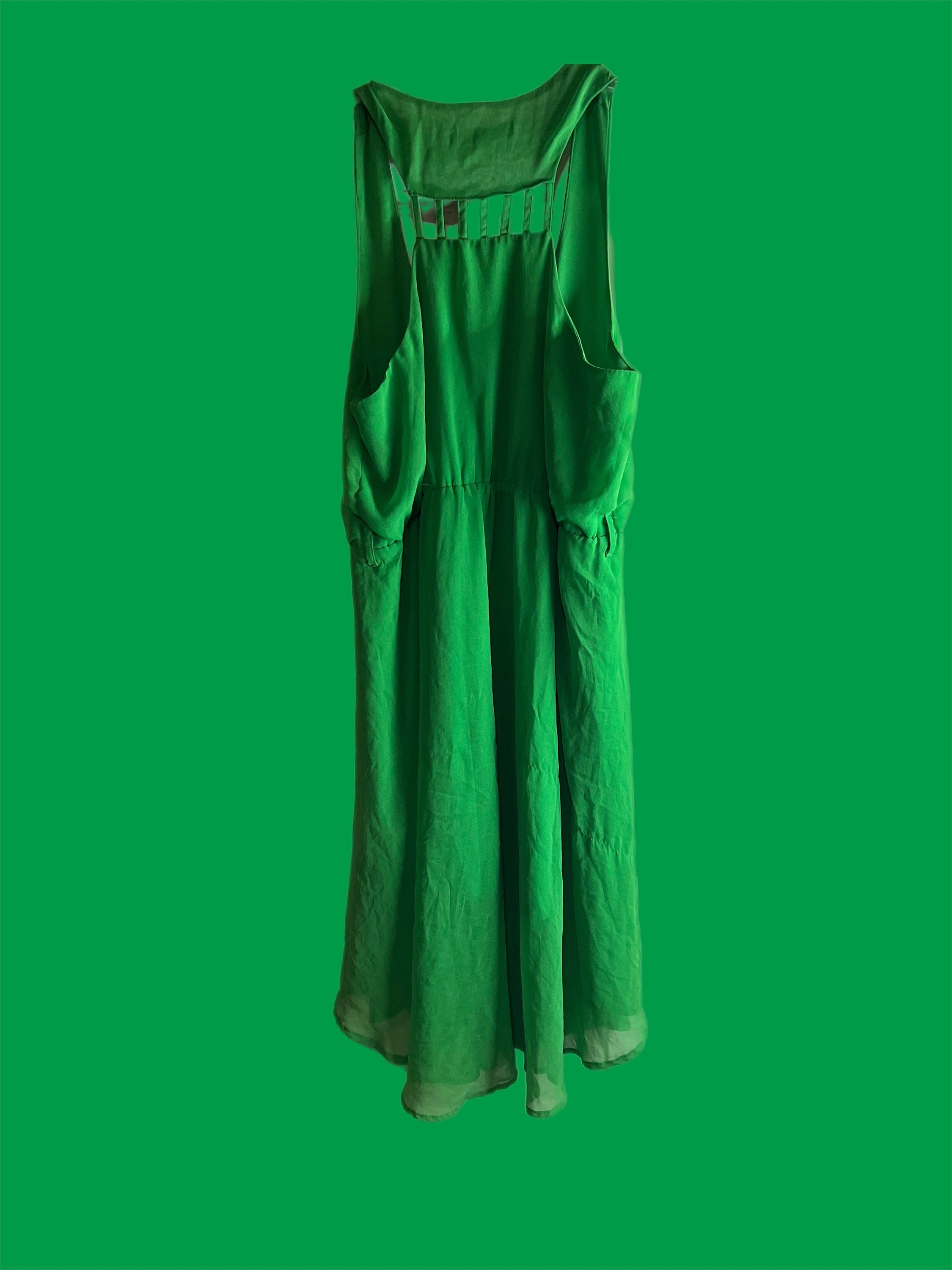 90's kelly green flowy and fairy dress