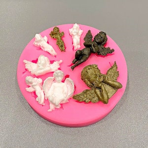 8 Angel Mould,  Resin, Soap & Food Grade Moulds, Angel, Baking, Art, Cooking, Cakes, Fondant, DIY, Jewellery making, Candy, UV Resin, Wings